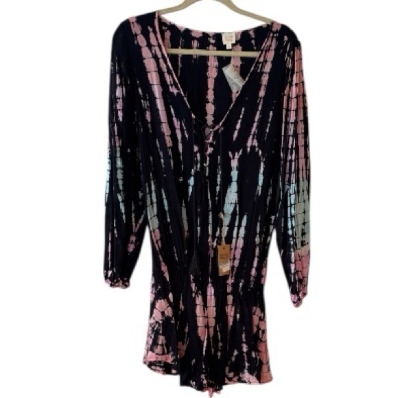 Surf Gypsy tie dye tassel Romper